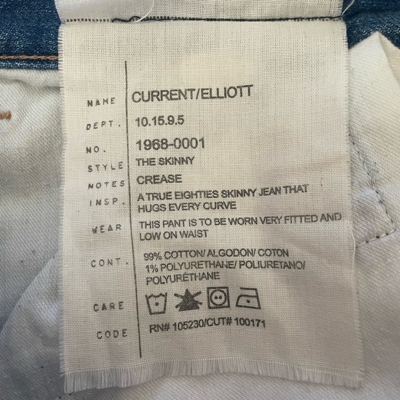 Current Elliott The Skinny Crease Jeans Size 28 - Picture 4 of 9
